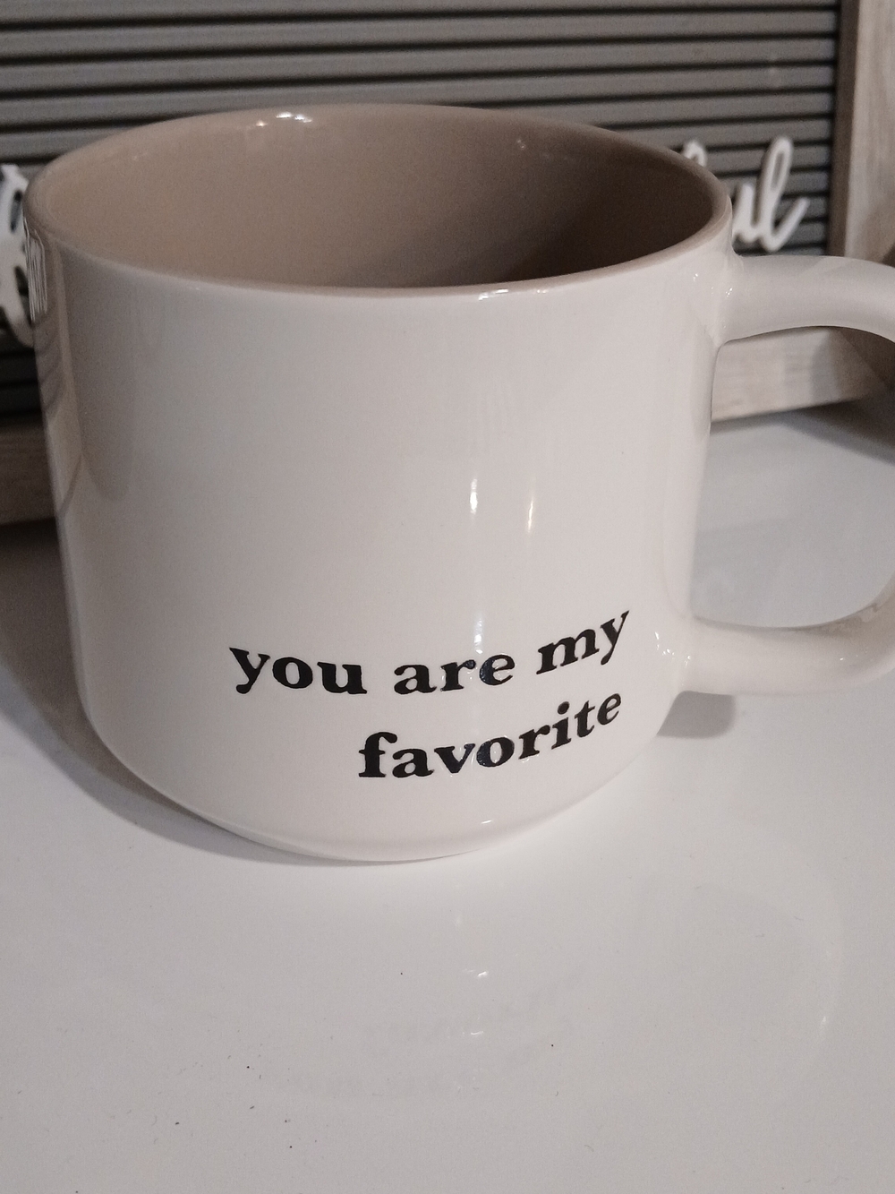 "You Are My Favorite" Stoneware Ceramic Coffee or Tea Mug [2 TONE] by Threshold